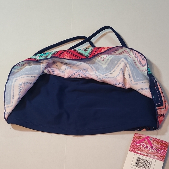 Kanu Surf Girls 2 Piece Swim Set - Multicolor Zigzag Top 14 Bottom 12 NWT - Picture 11 of 11